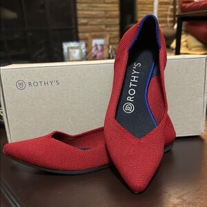 Rothy's Red Flats Elegant and Comfortable
